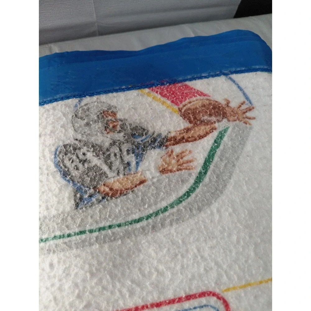 Vintage Fleece Blanket NFL Football Teams All Over Graphic Print Made in USA